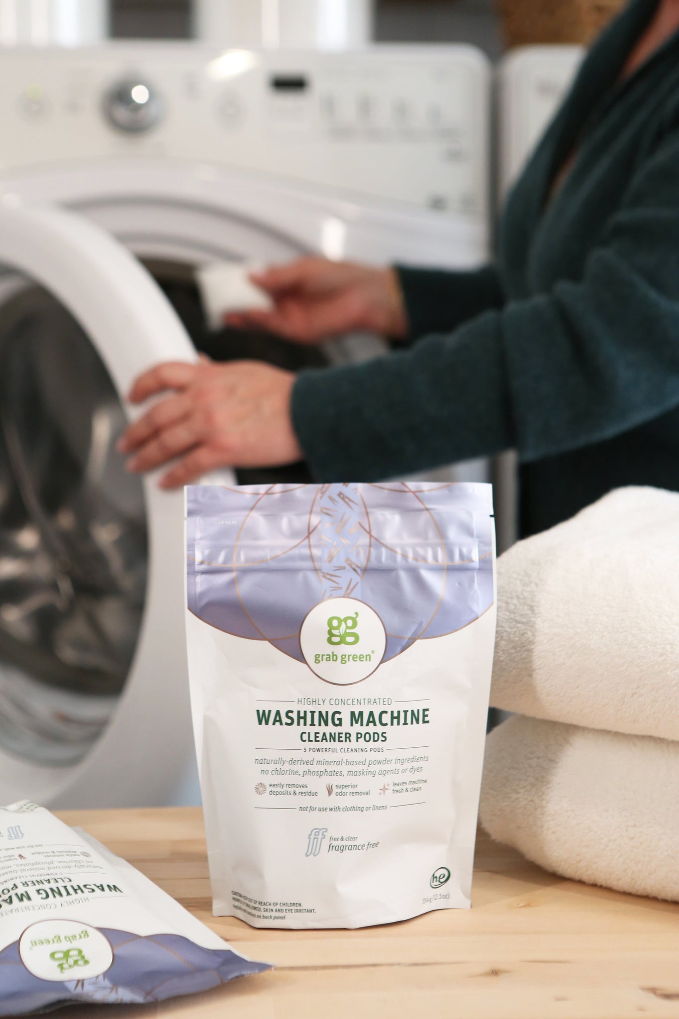 Grab Green Washing Machine Cleaner Pods - Fragrance Free