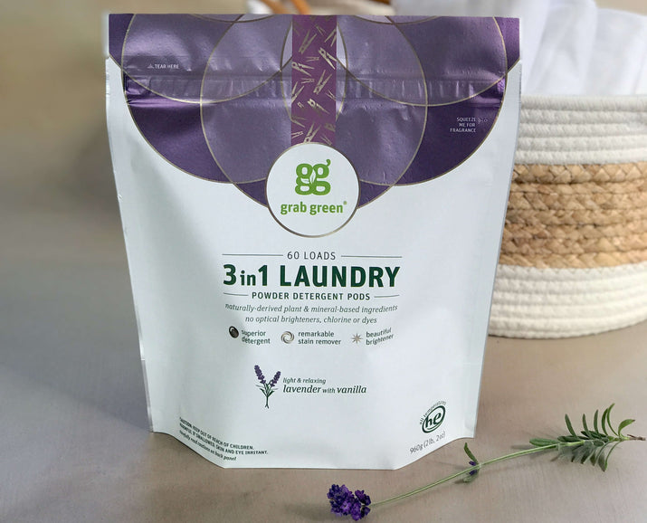 Grab Green Cápsulas de detergente para ropa de bebé recién nacido, 60  unidades, aroma calmante de manzanilla, a base de plantas y minerales
