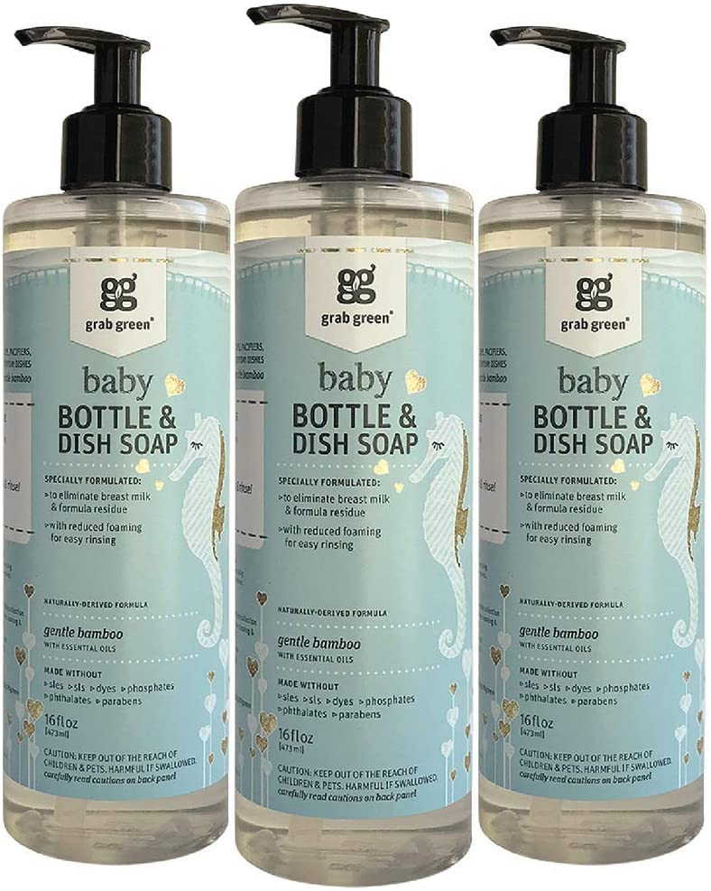 Grab Green Baby Bottle & Dish Soap - Gentle Bamboo - 3 Pack - Bamboo